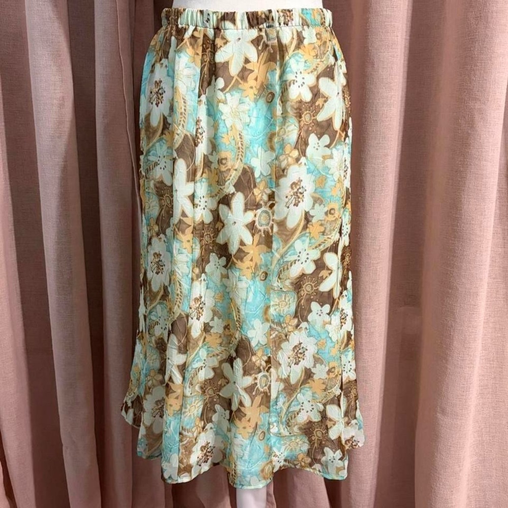 y2k boho floral midi skirt - Picture 2 of 5